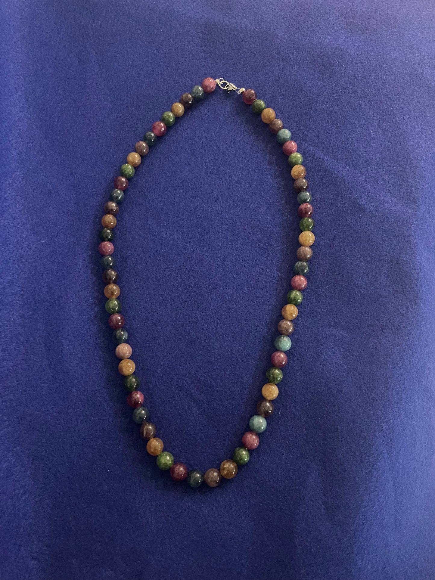 Multi Stone 10mm Beaded Necklace