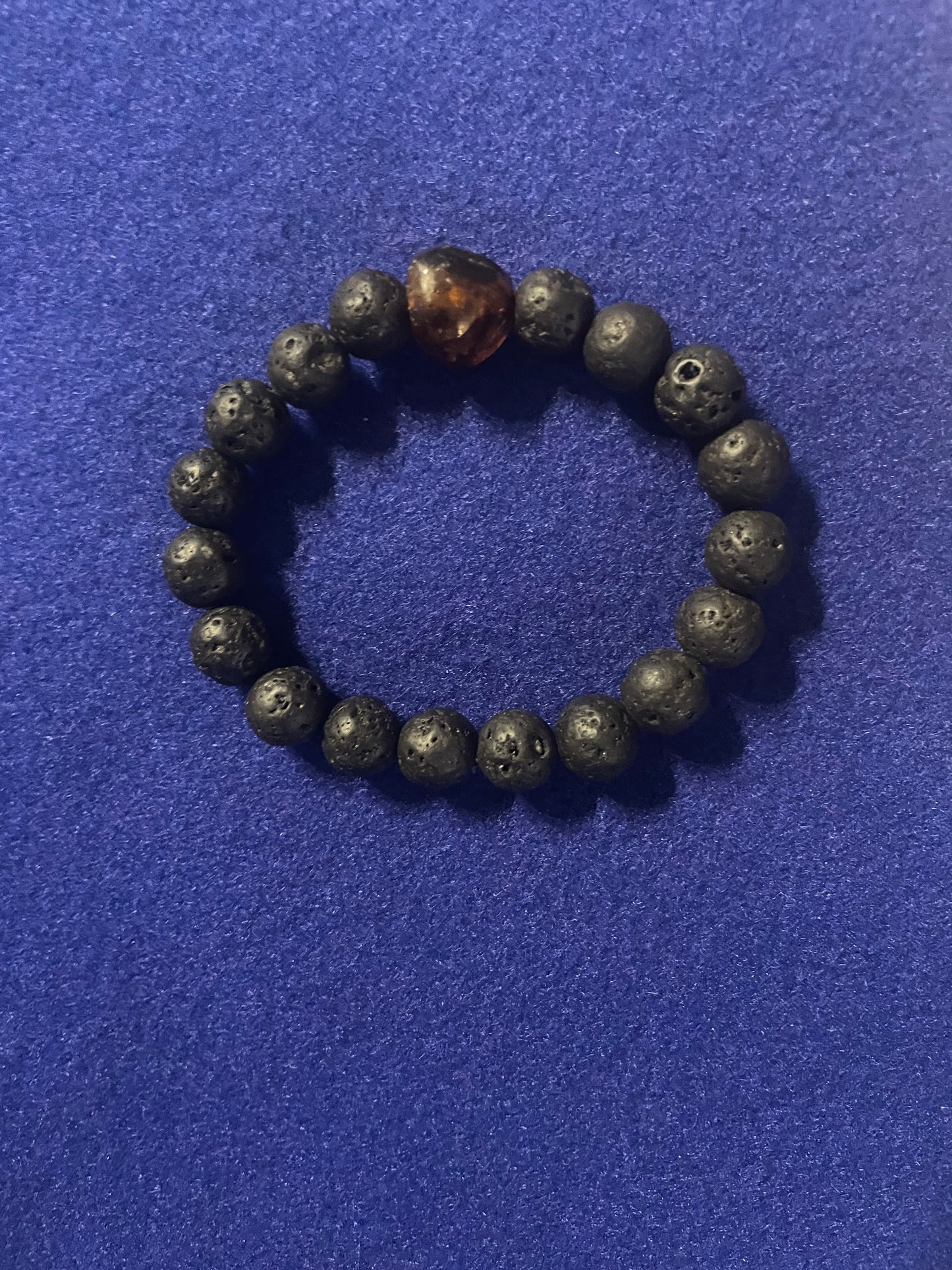 Lava Stone Amber Bracelet