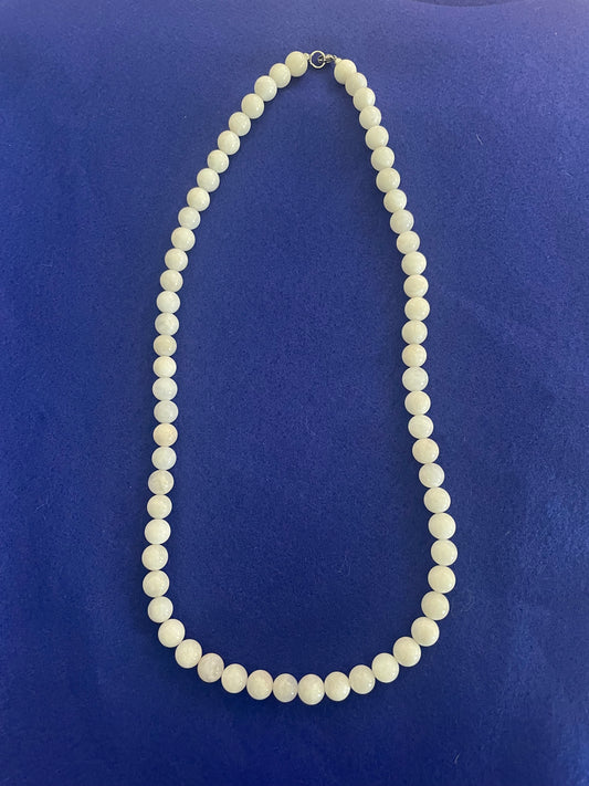 Rainbow moonstone 10mm Beaded Necklace