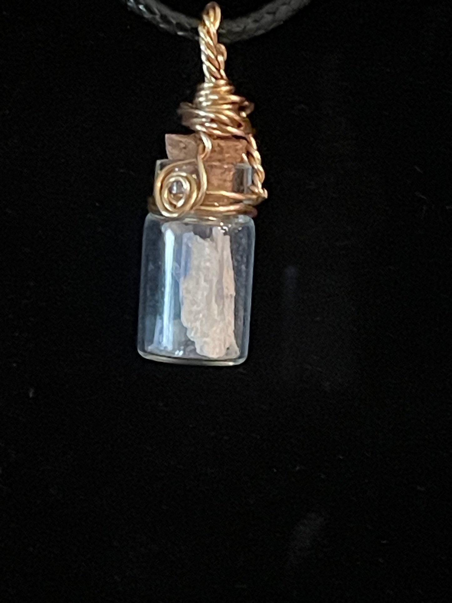 Blue kyanite bottle charm