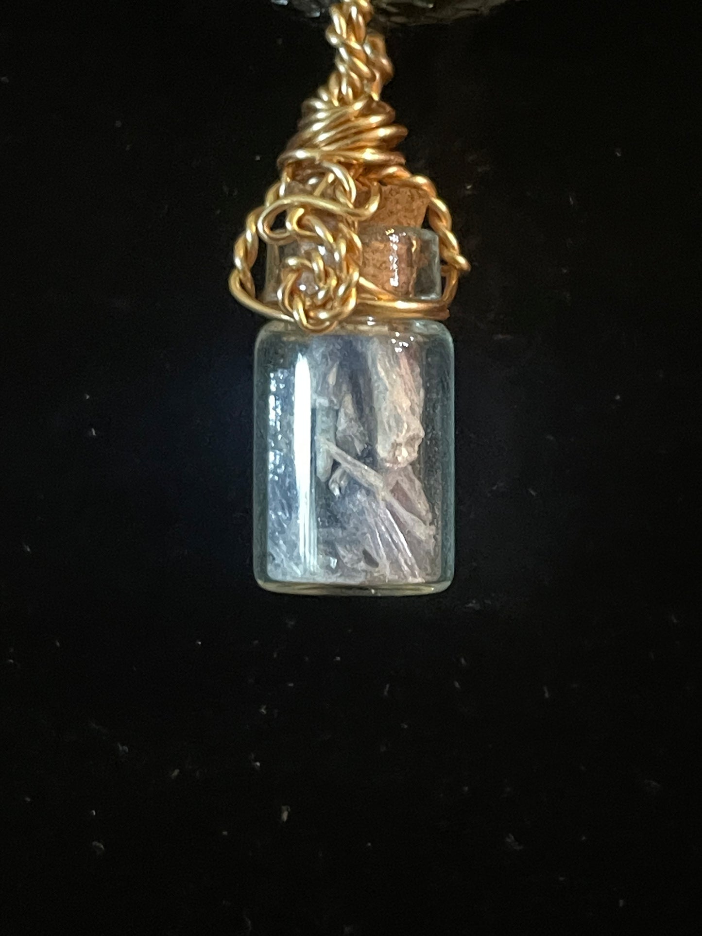 Blue kyanite bottle charm