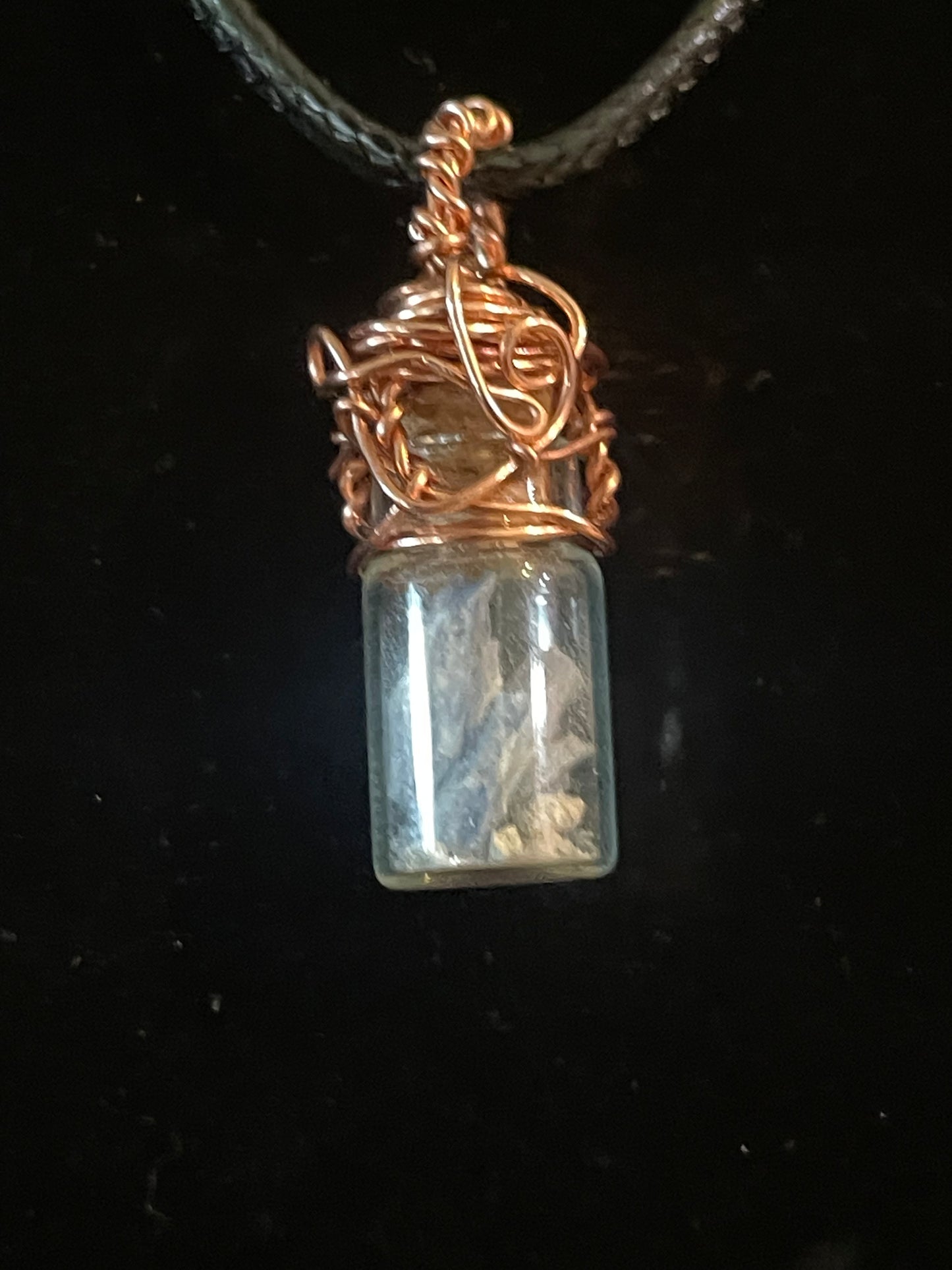 Blue kyanite bottle charm