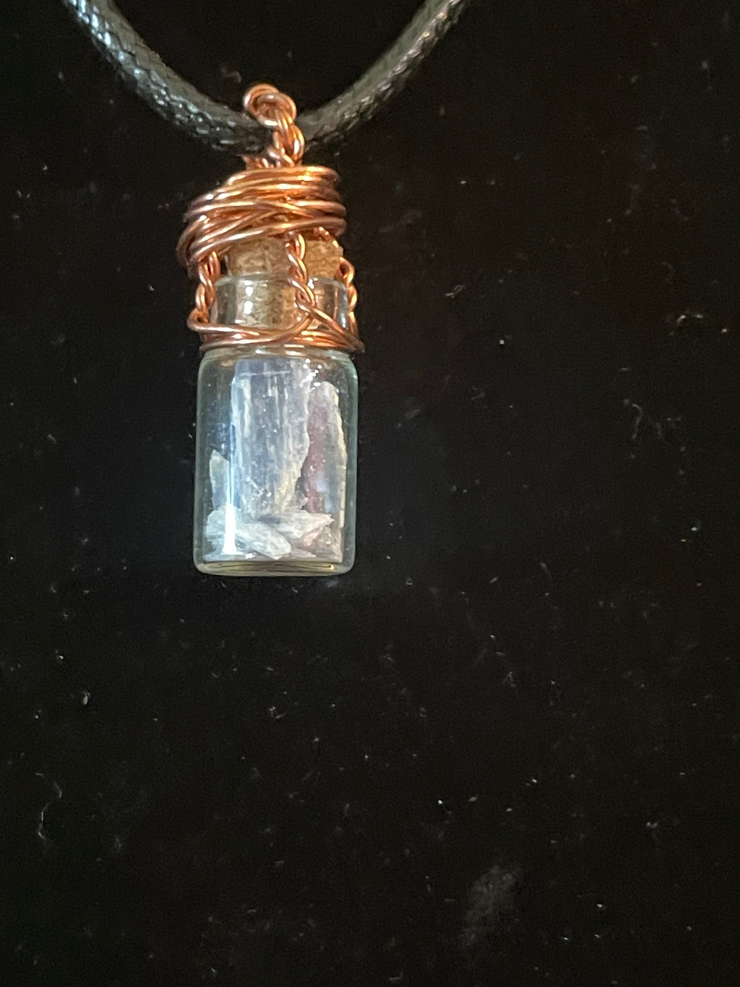 Blue kyanite bottle charm