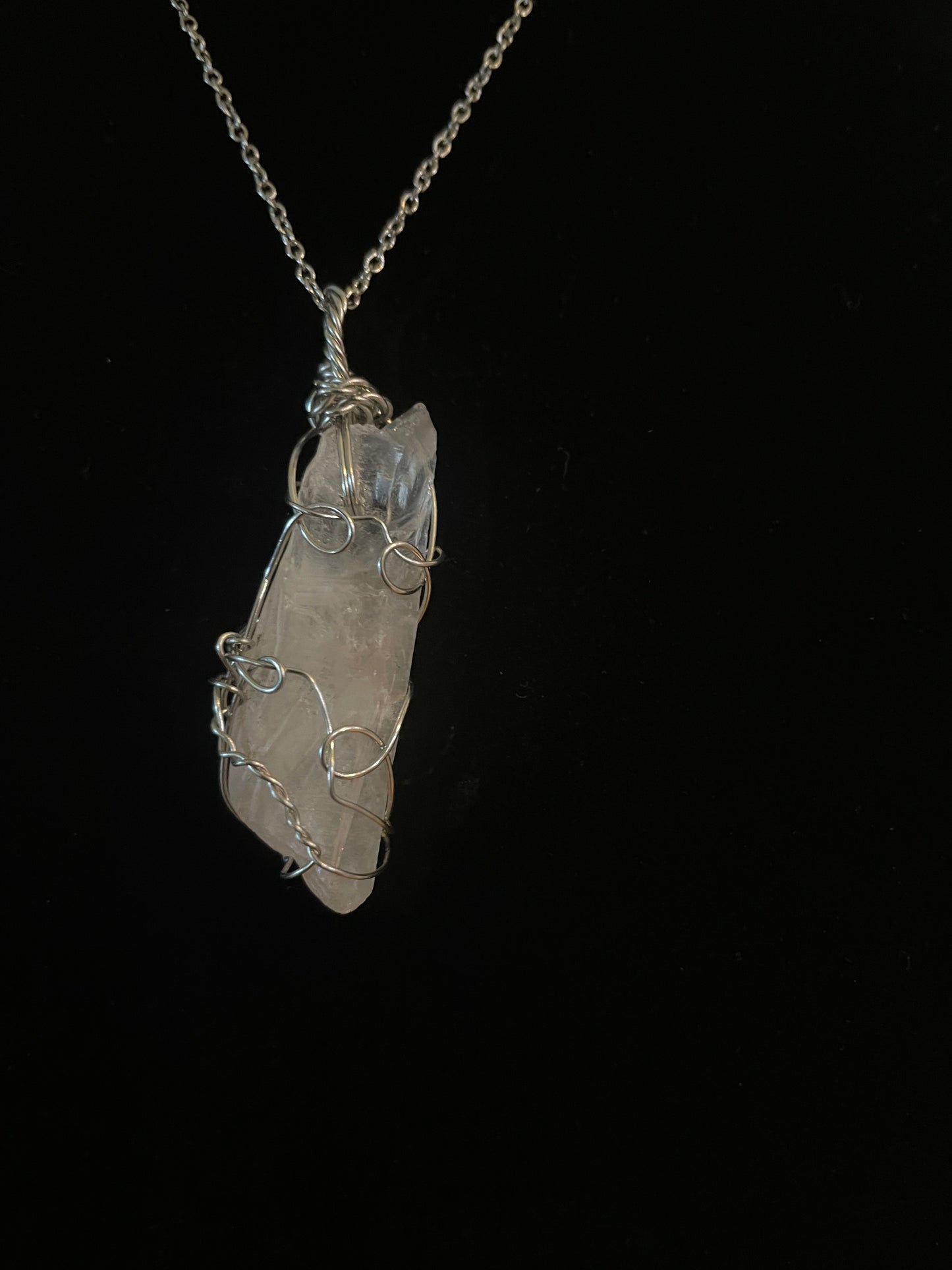 Aura quartz pendant (stainless steel)