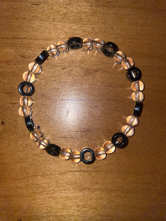 Hematite Quartz Bracelet 7 1/2"