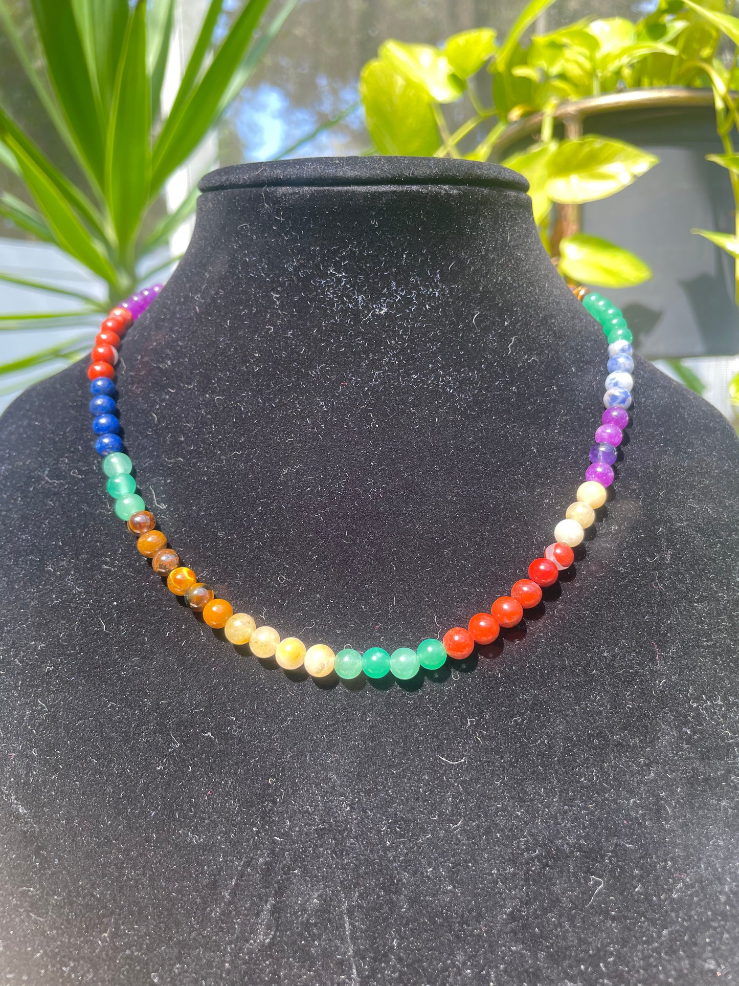 7 CHAKRA BEADED NECKLACE 16"