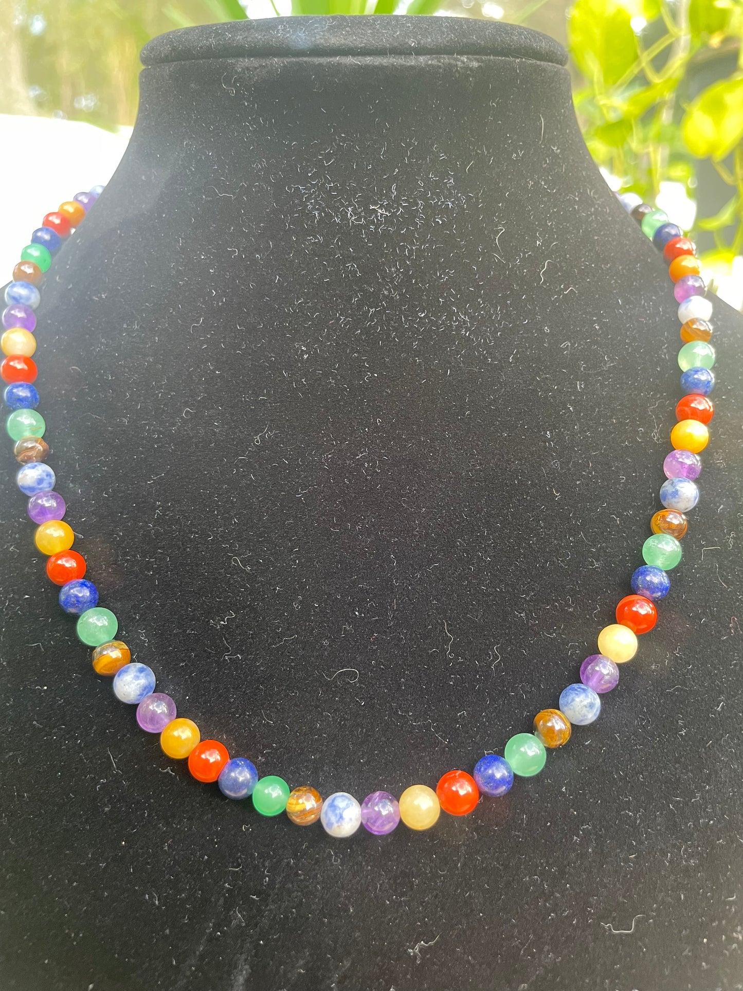 7 CHAKRA BEADED NECKLACE 20"