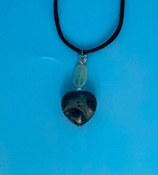 KAMBABA JASPER AND MOSS AGATE PENDANT