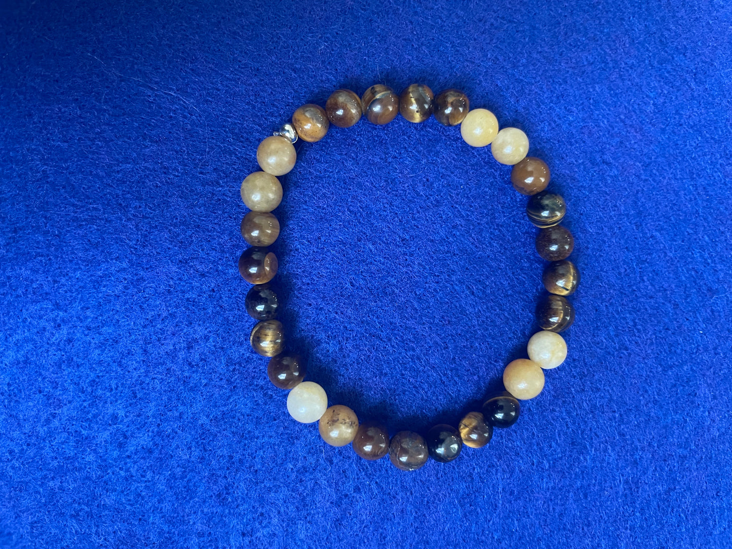 CITRINE AND TIGERS EYE BRACELET 7"