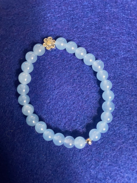 BLUE CHALCEDONY BRACELET 5.5"