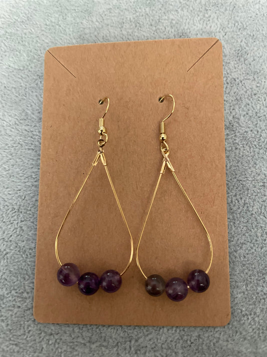 Amethyst Teardrop Earring SS