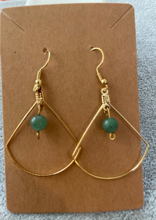 Aventurine Scallop Earrings