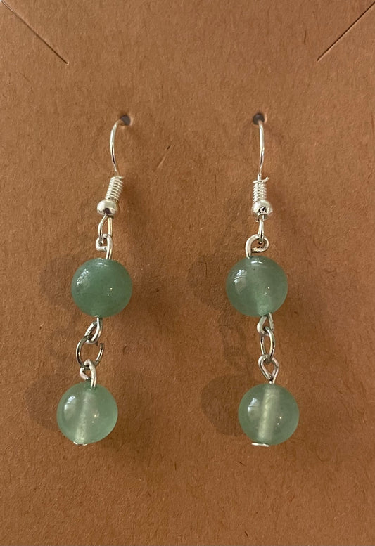 Aventurine Earring 8mm SS