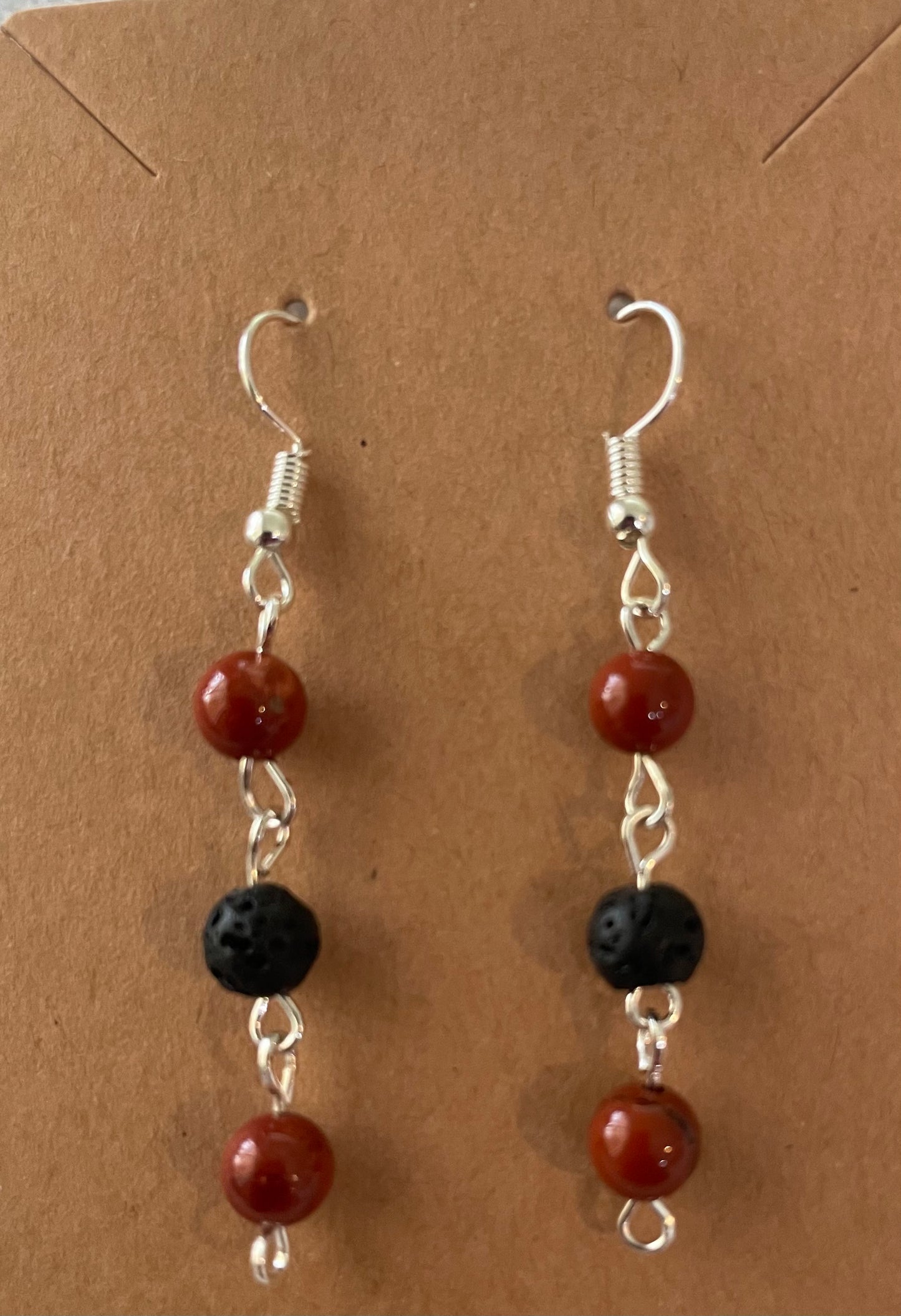 Red Jasper Lava Earring SS