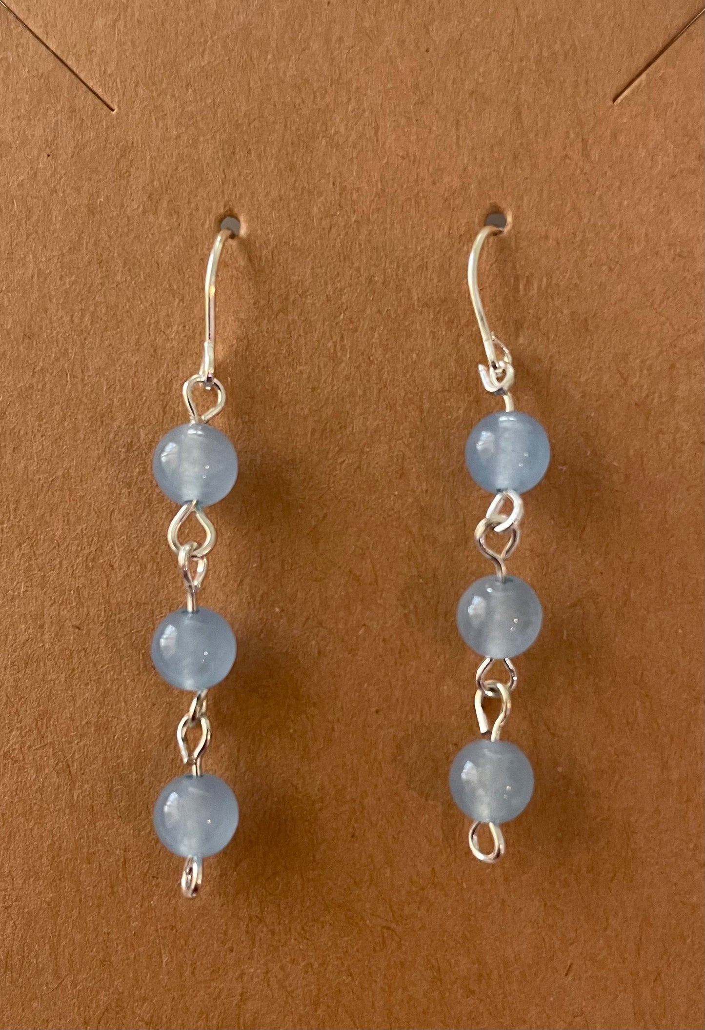 Blue Chalcedony Earring SS