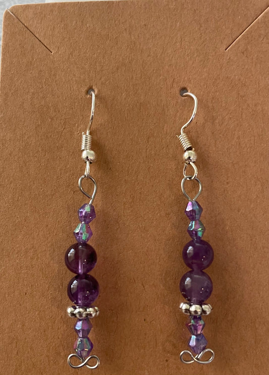 Amethyst Earring 6mm SS