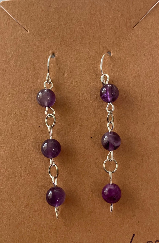 Amethyst Earring 6mm SS