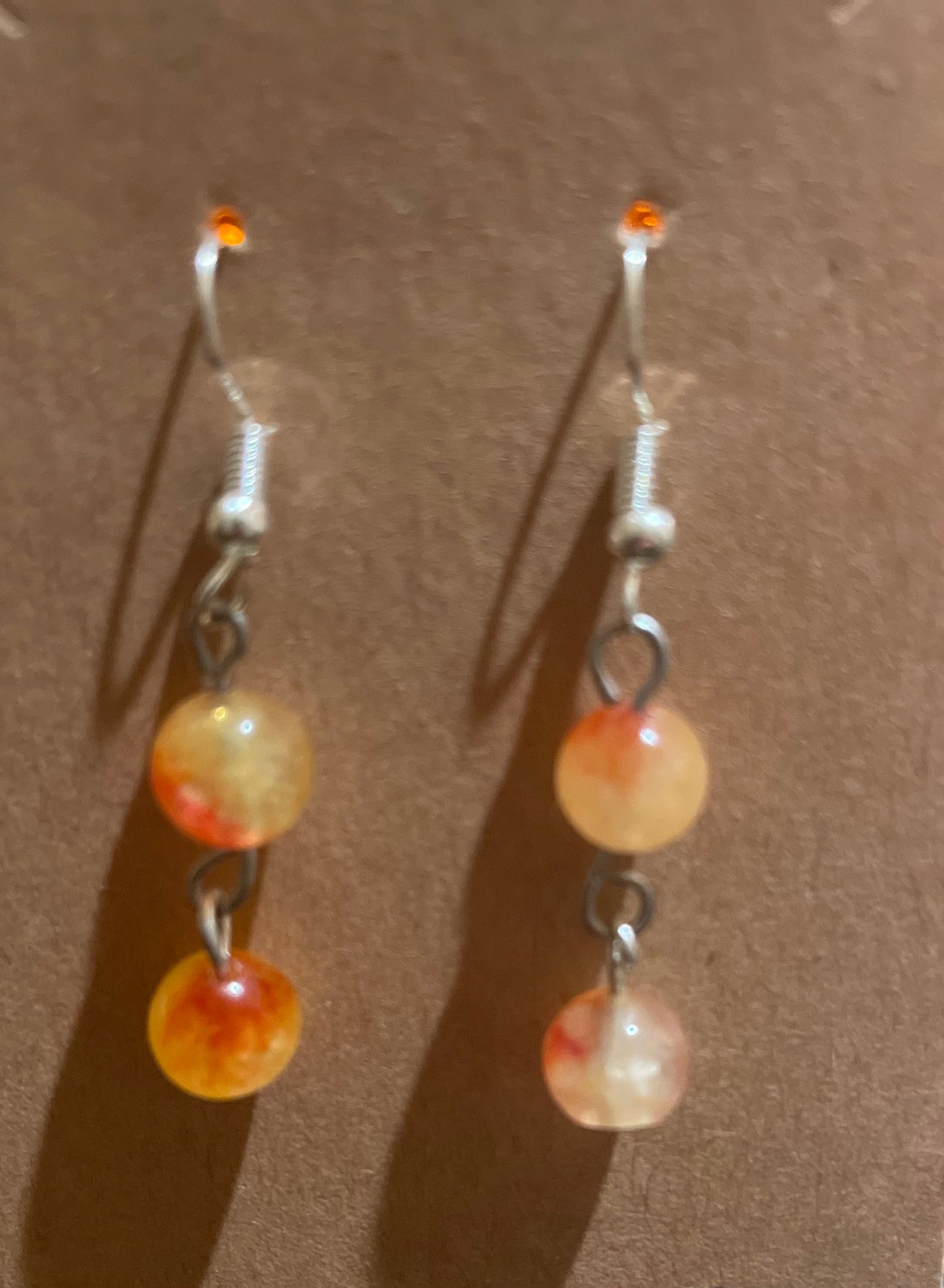 Citrine Earring 8mm SS