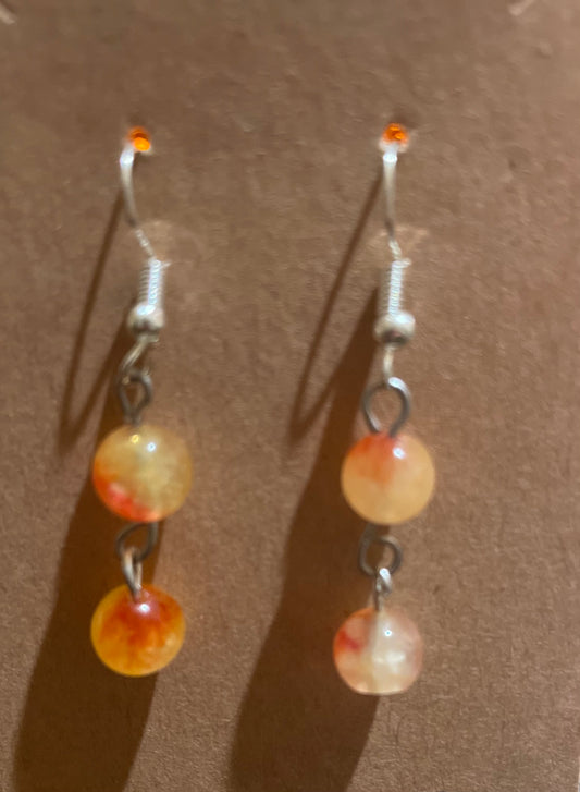 Citrine Earring 8mm SS