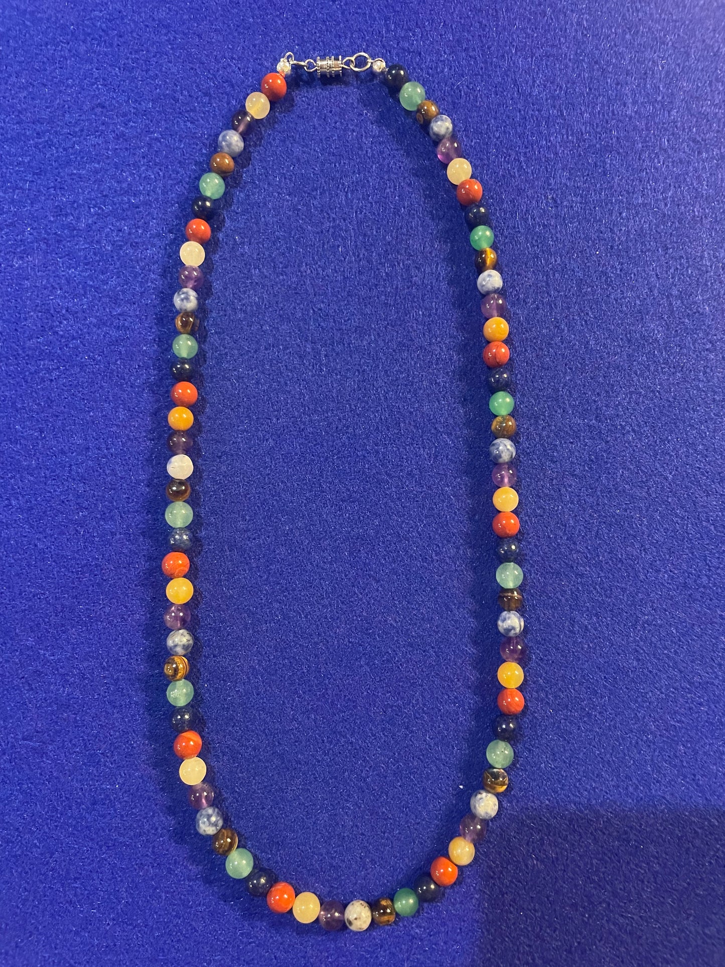 7 Chakra  Beaded Necklace 19"