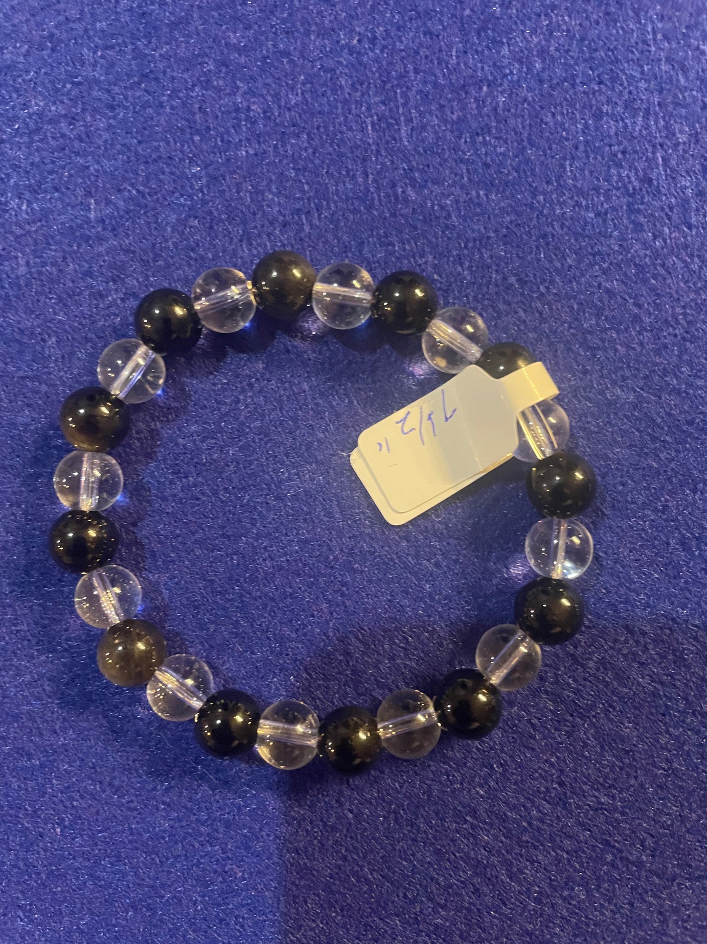 Quartz Gold Sheen Obsidian Bracelet 7.5"