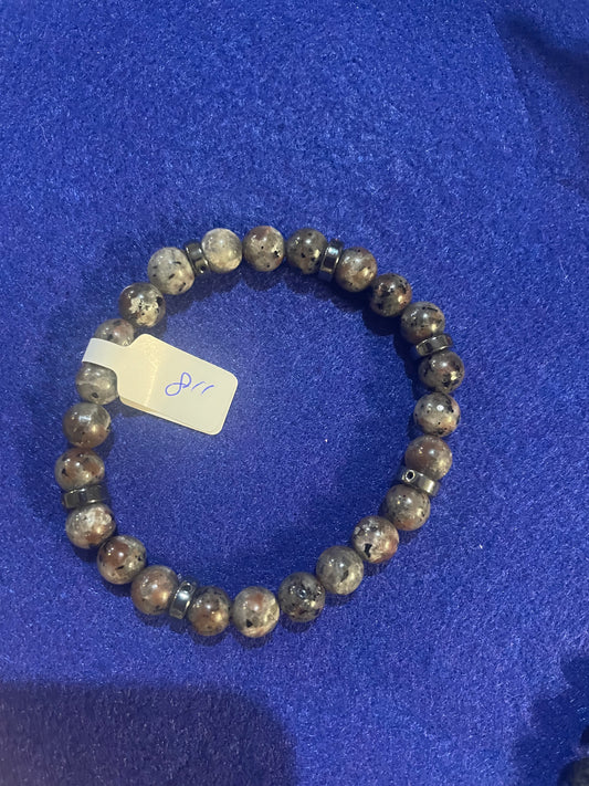 Yooperlite Hematite Bracelet 8"