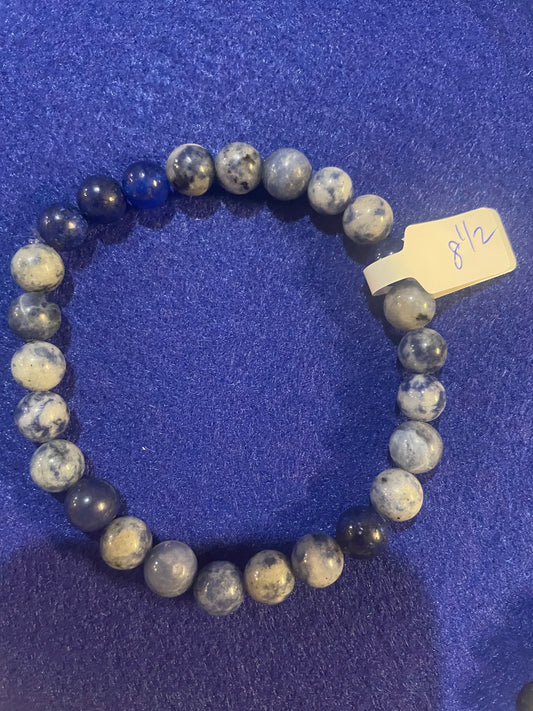 Sodalite Lapiz Bracelet 8.5"