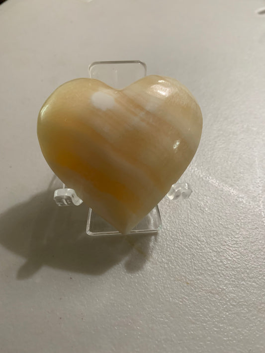 Yellow Calcite Heart